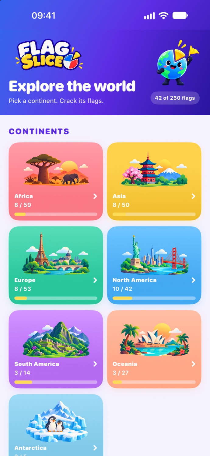 Explore flags by continent